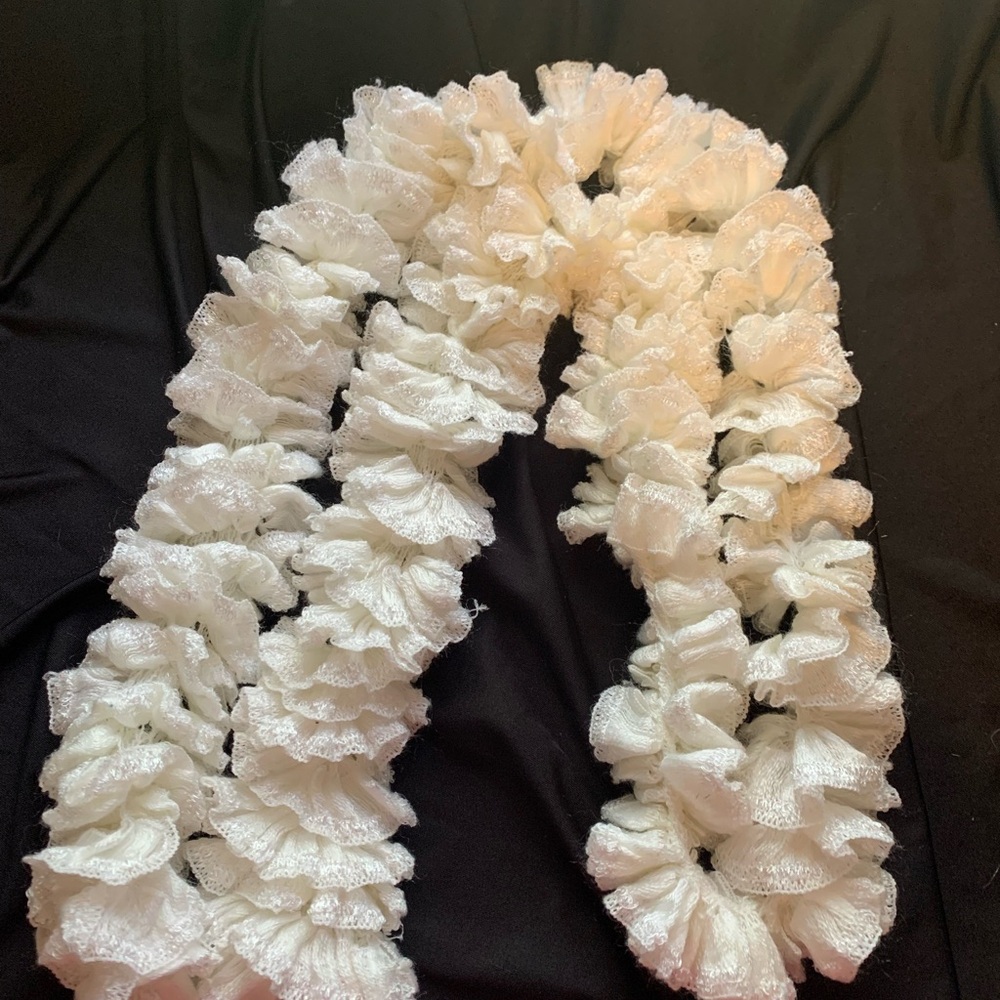 White Ruffled Scarf